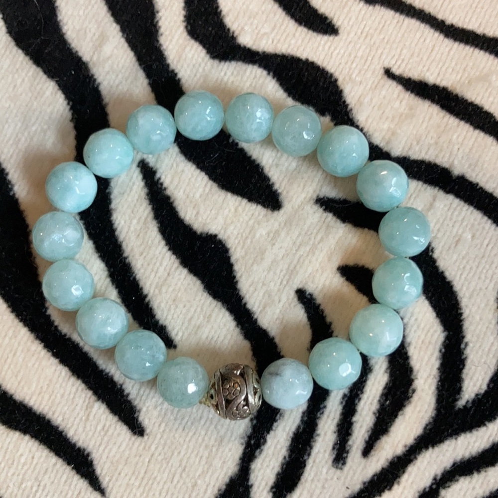 Stackable Sea Blue Gemstone Bracelets - image 3